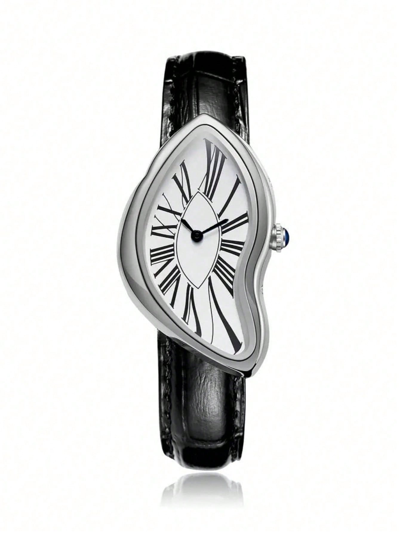 Leather Watch Band Men - Creative Melt Luxury Watch for Men