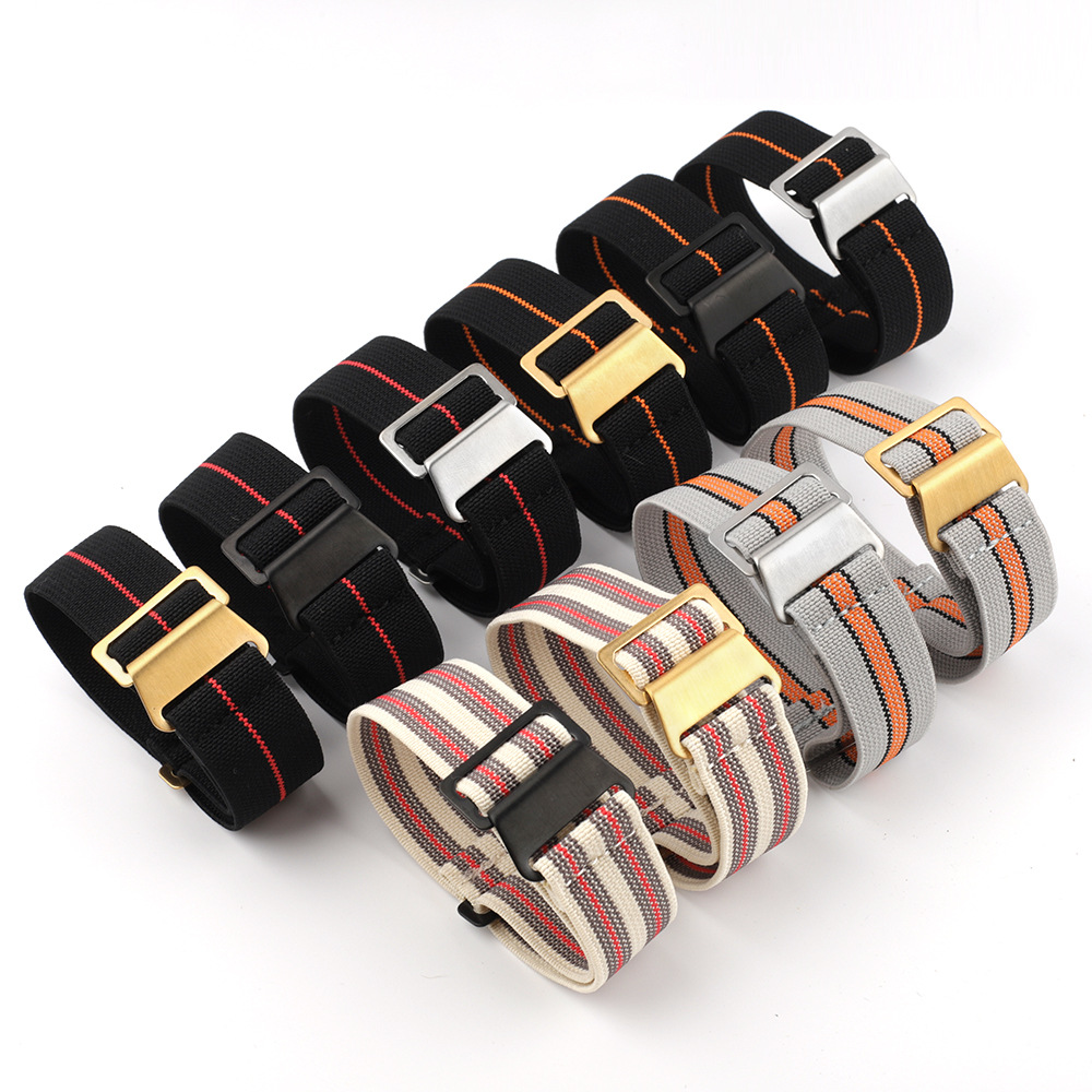 Parachute Strap Elastic - Nylon Dài Dây Đồng Hồ Xanh