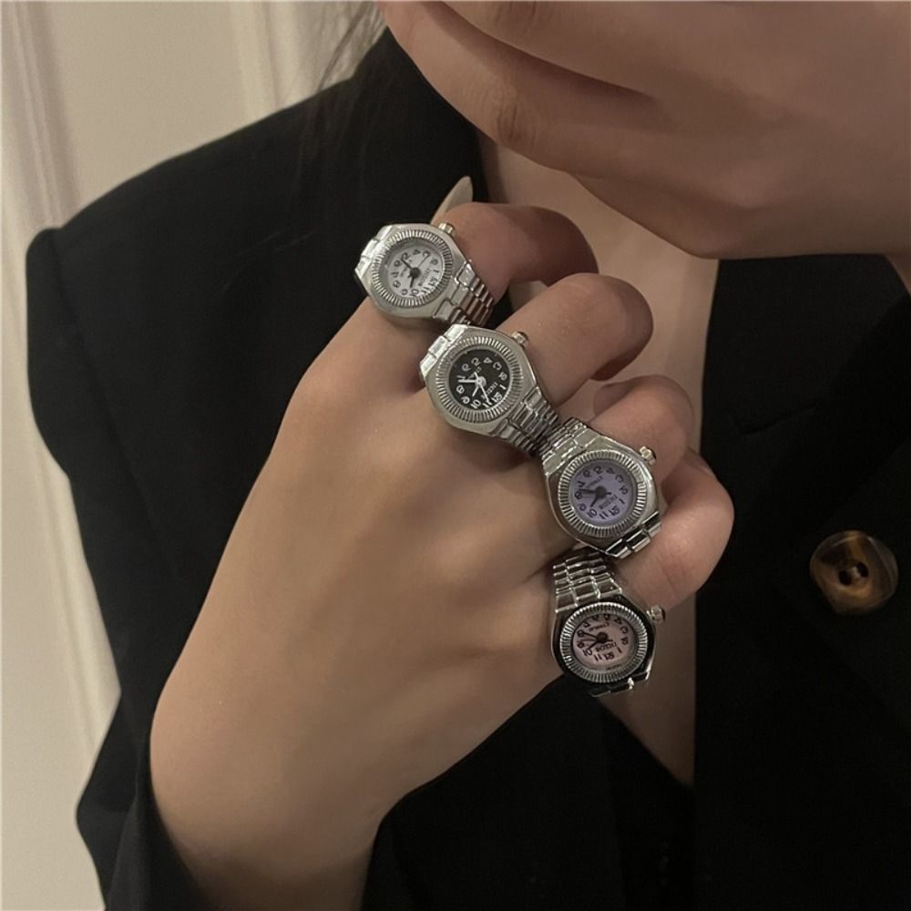 Punk Mini Finger Watch Rings C - đánh giá và giá Canvas Strap Watch