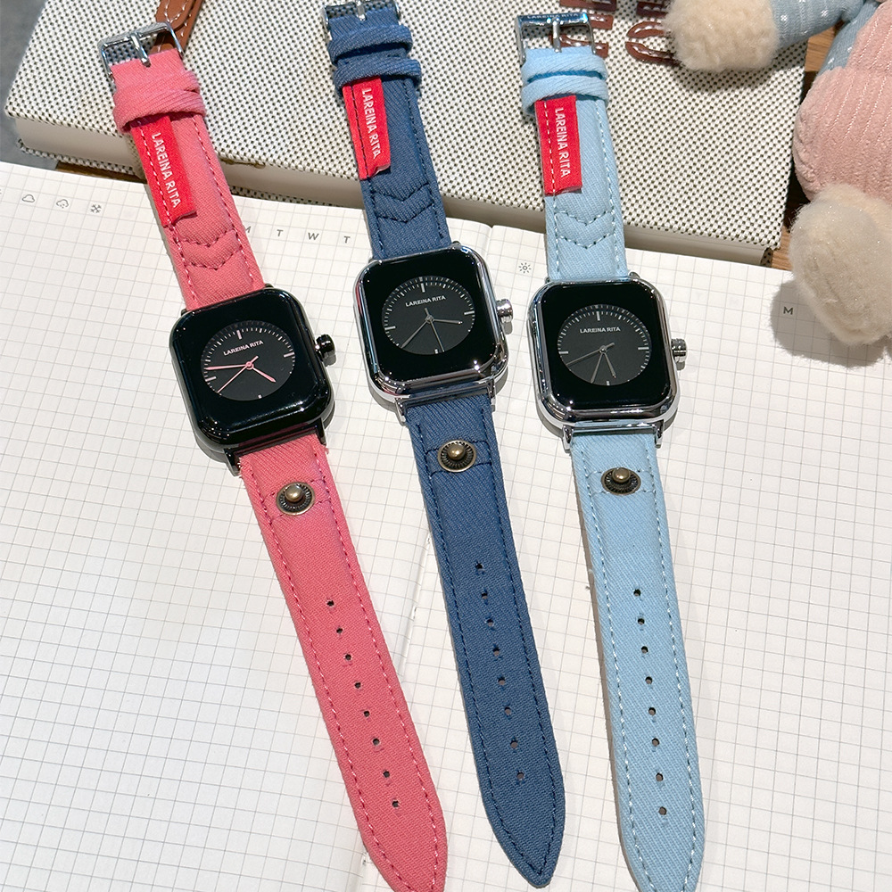 New Stylish Square Watch With  - đánh giá và giá Canvas Strap Watch