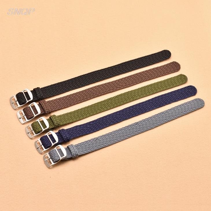 20mm 22mm Black Navy solid col - đánh giá và giá Perlon Strap Woven