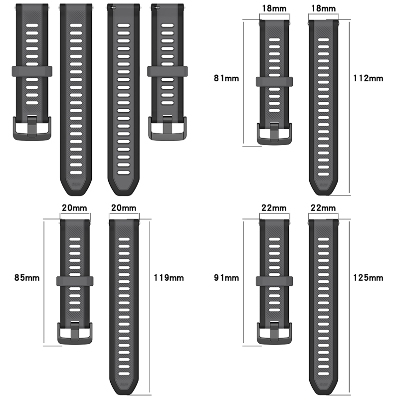 22mm 20mm 18mm Texture Silicon - đánh giá và giá Silicone Watch Band 22Mm