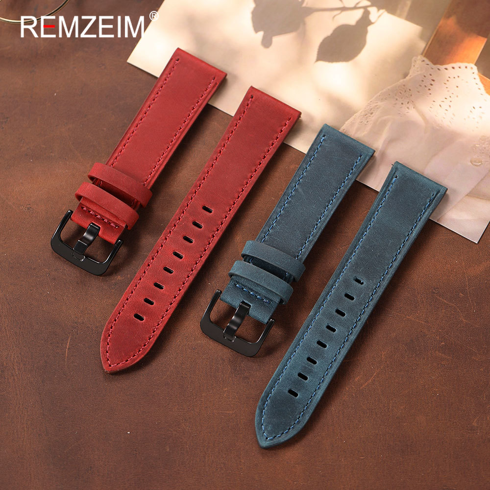 Classic Men's Crazy Horse Leat - đánh giá và giá Suede Strap Watch