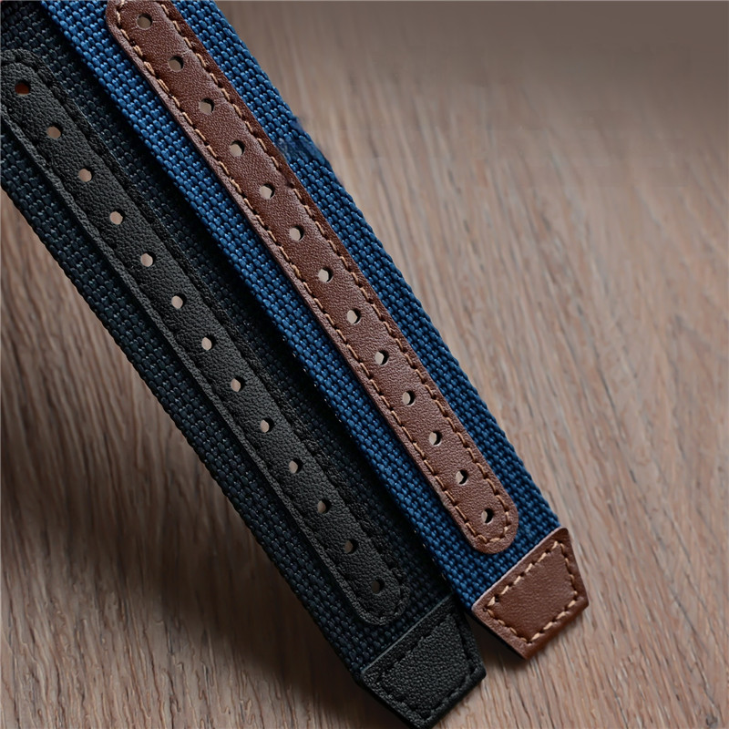 Nylon Ribbed Watch Band 20mm 2 - đánh giá và giá Canvas Strap Watch