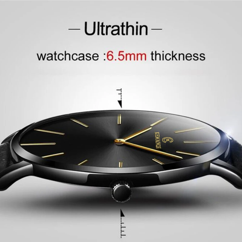 Fashion Ultra Thin Men's Quart - đánh giá và giá Leather Watch Band Men