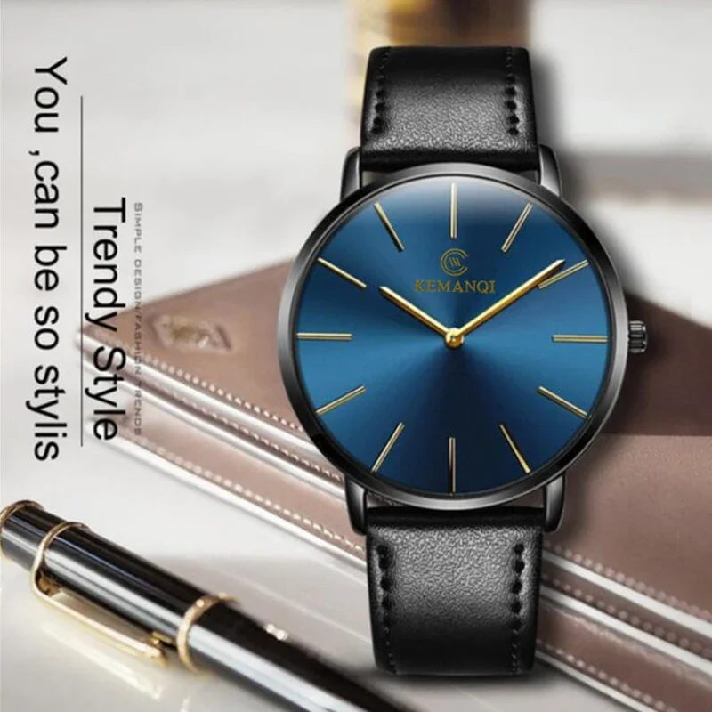 Fashion Ultra Thin Men's Quart - đánh giá và giá Leather Watch Band Men