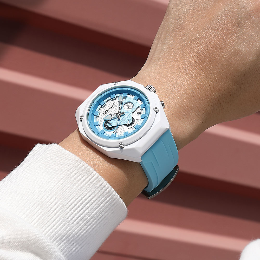MEGIR New Unisex Sport Quartz  - đánh giá và giá Silicone Band Women