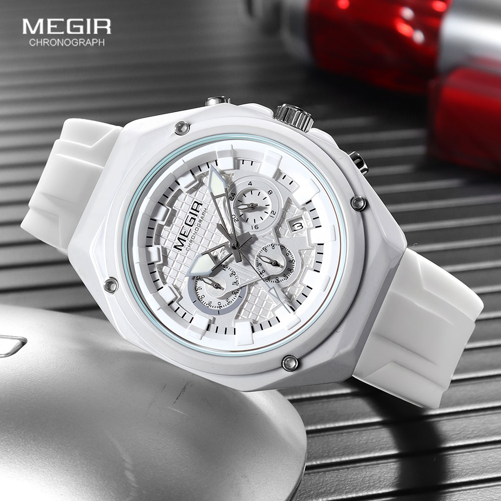 MEGIR New Unisex Sport Quartz  - đánh giá và giá Silicone Band Women