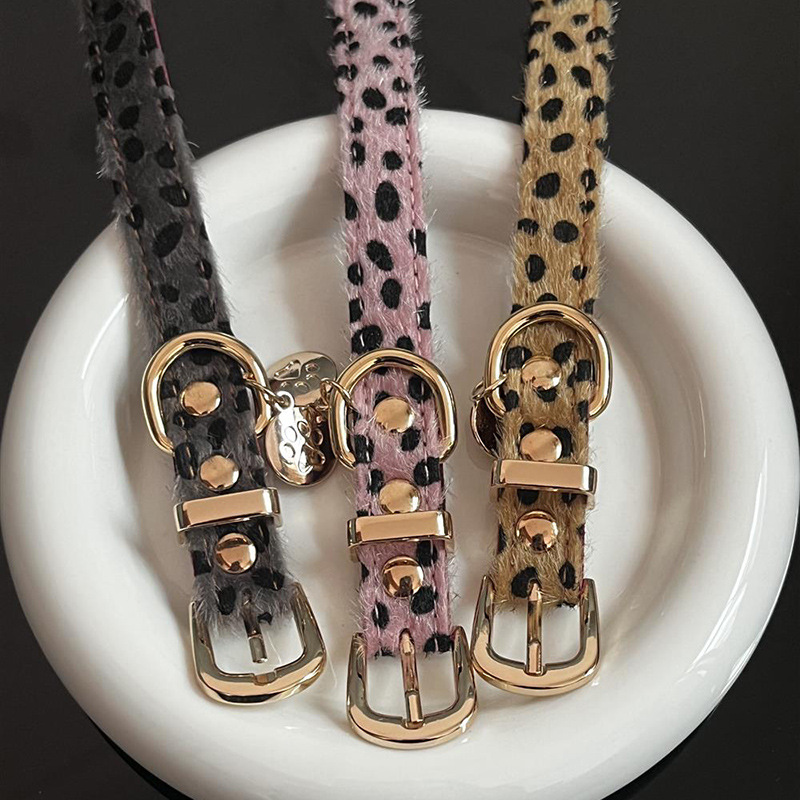 Leopard Pattern Small Dog Coll - đánh giá và giá Leather Strap Quick Release