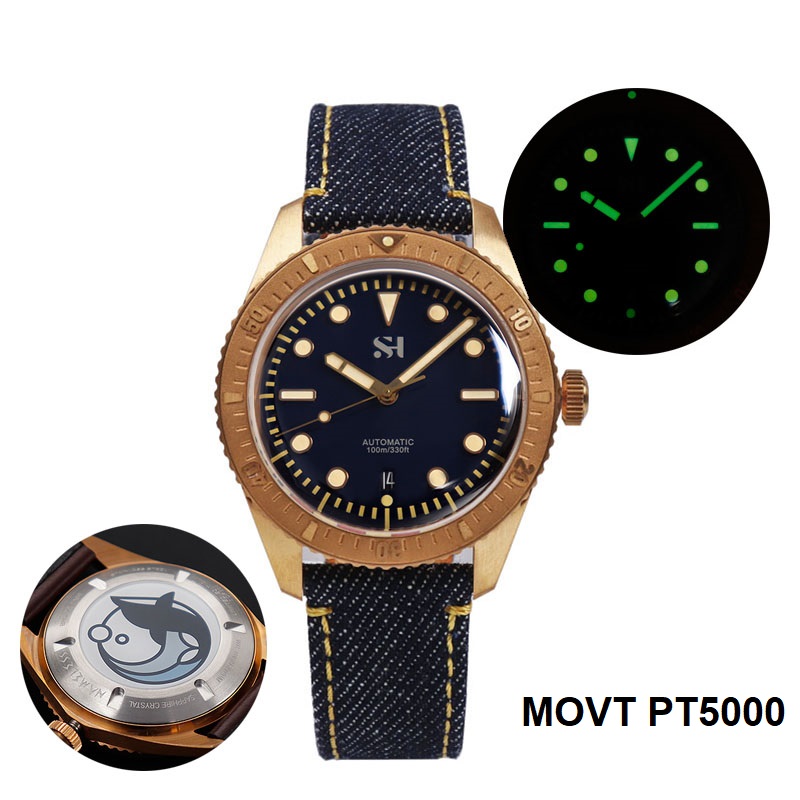 42mm Bronze Mens Watch Mechani - đánh giá và giá Canvas Strap Watch