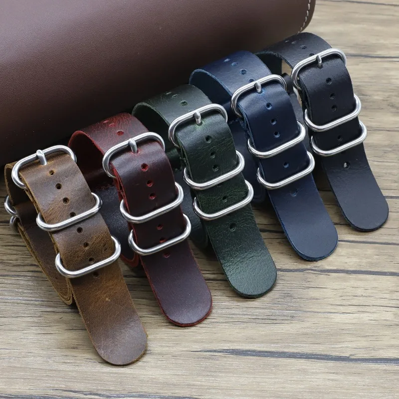Vintage Genuine Leather Watch  - đánh giá và giá Nato Strap Nylon