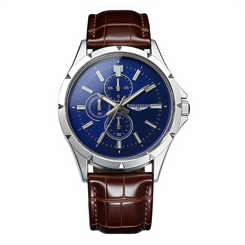 Men Chronograph Quartz Watch,  - đánh giá và giá Leather Watch Band Men