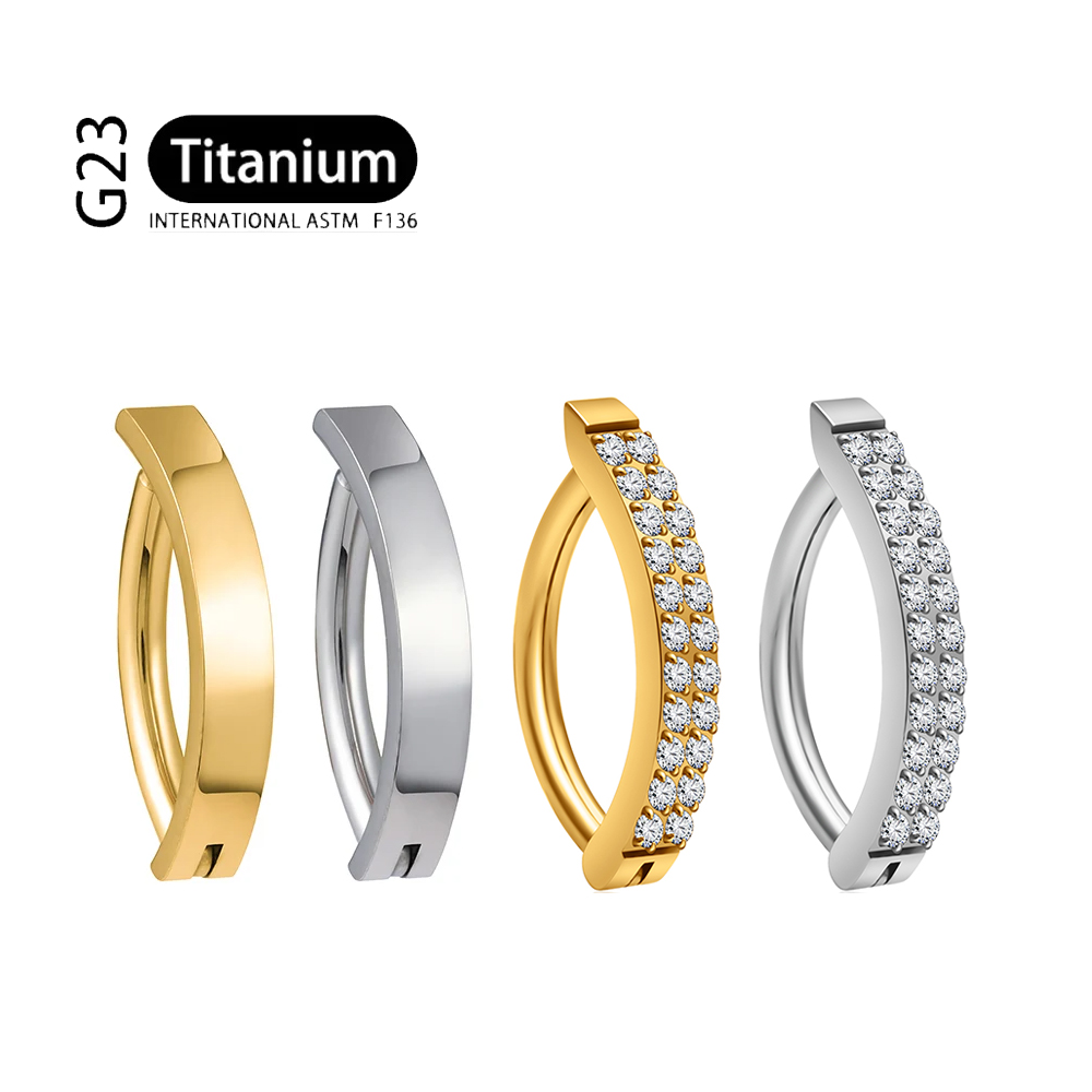 G23 Titanium Piercing 14G Doub - đánh giá và giá Curved Spring Bar
