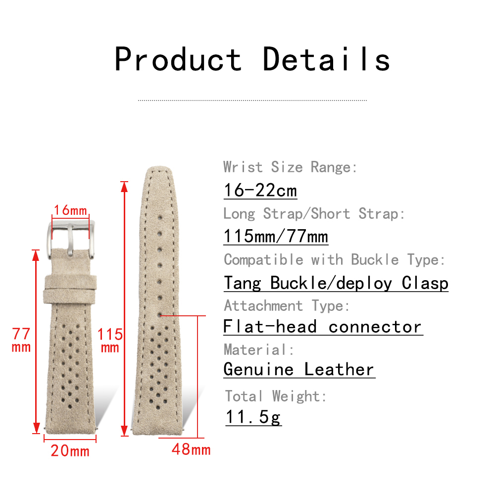 18mm 19mm 20mm 21mm Rally Raci - đánh giá và giá Suede Strap Watch