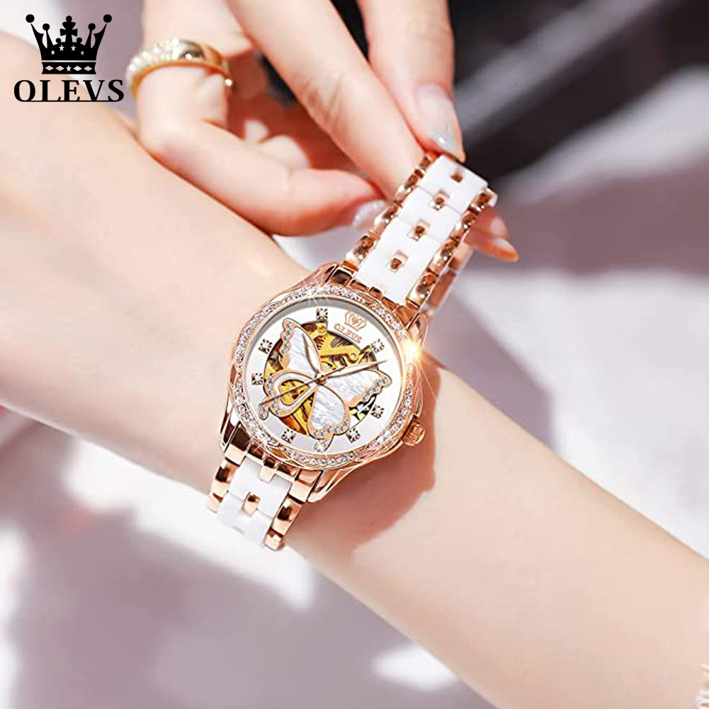 OLEVS Nữ Tự Động Của Đồng Hồ C - đánh giá và giá Butterfly Clasp Deployant